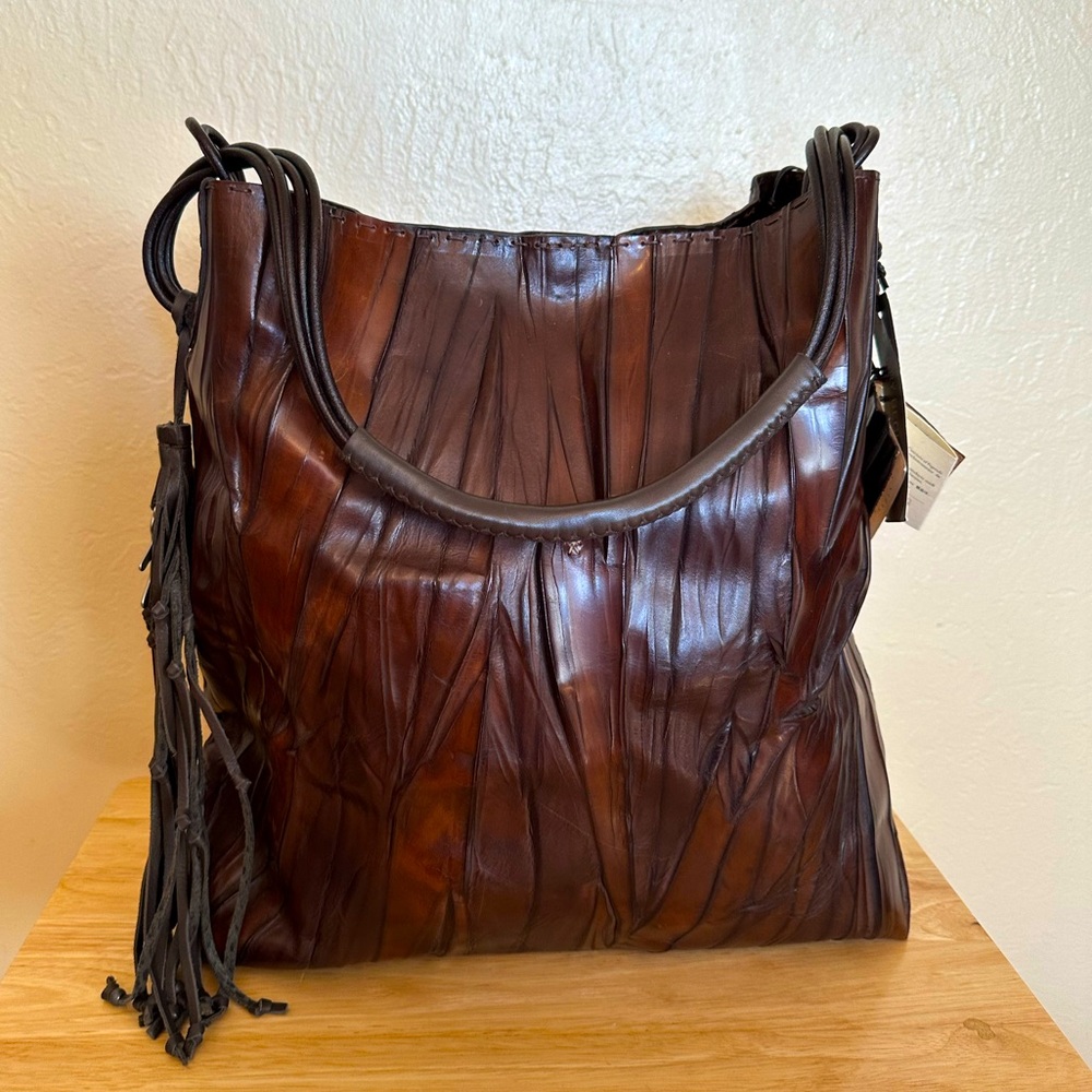 Henry Beguelin Brown Art To Wear Large Tote
